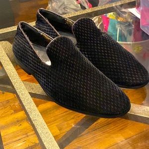 Franco vanucci suede black dress up slip-on